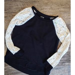 Black and white lace sweatshirt